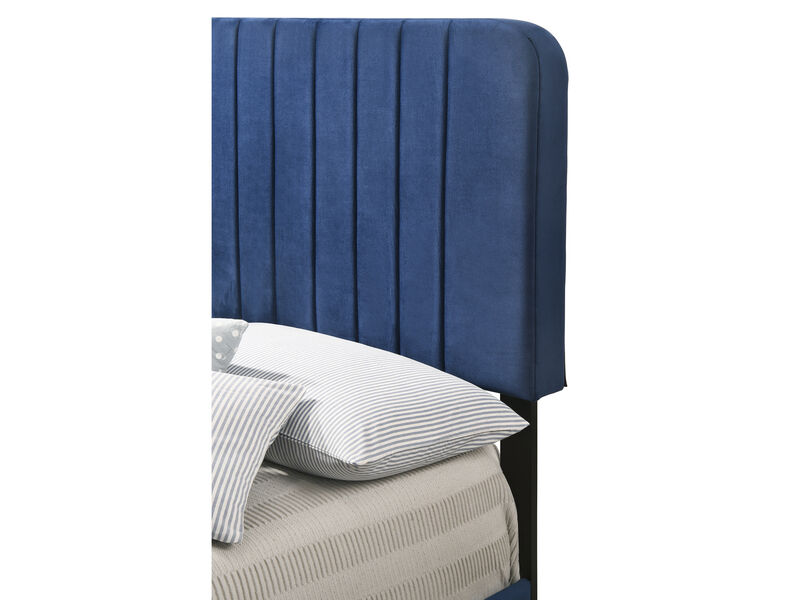 Lodi Velvet Upholstered Channel Tufted Twin Panel Bed