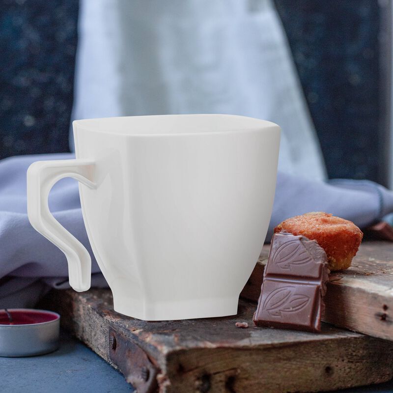 2 oz. White Square Plastic Mini Coffee Tea Cups (240 Cups) image number 9