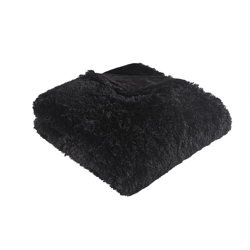 Gracie Mills Susie Solid Shaggy Long Fur Duvet Cover Set