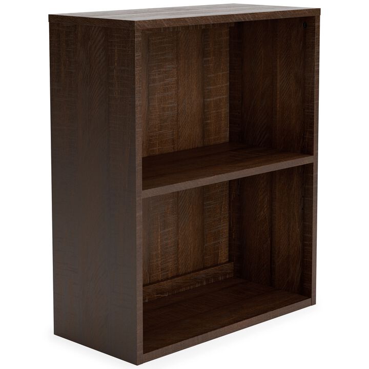 Small Bookcase with 1 Adjustable Shelf, Dark Brown-Benzara