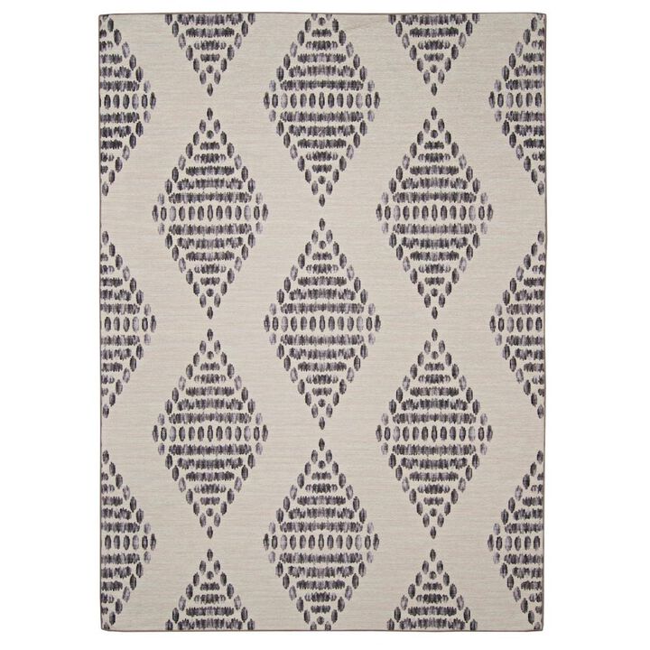 Linon Outdoor Washable Navarre Ivory & Brown, Rug