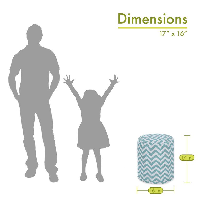 Majestic Home Goods Pouf Chevron Teal