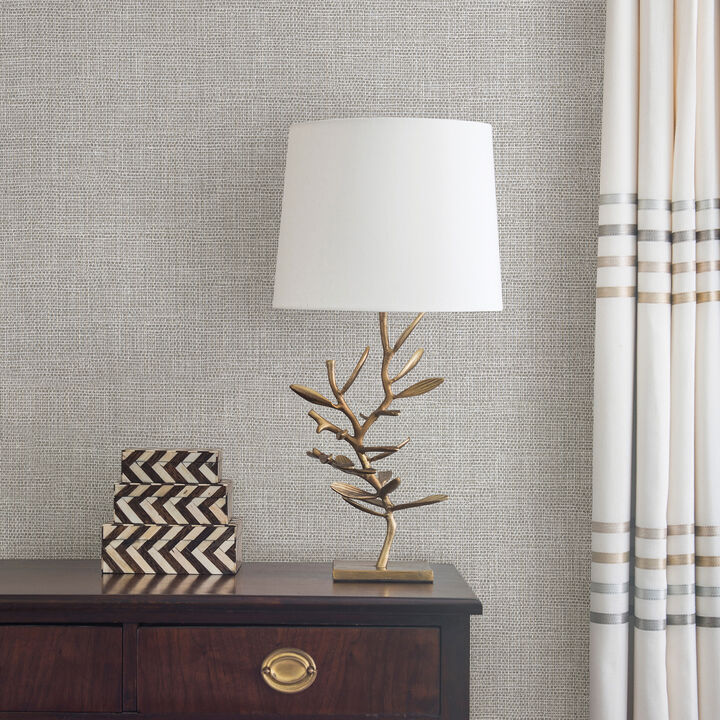 Bohemian Pewter Woven Texture Wallpaper