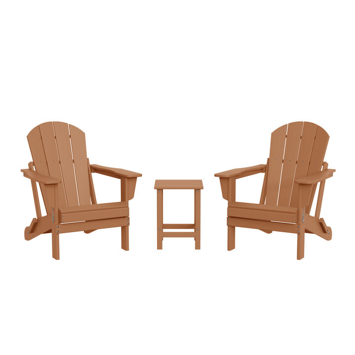 WestinTrends 3-Piece set Outdoor / Patio Poly Adirondack chair set with a side table ( 2 seater )