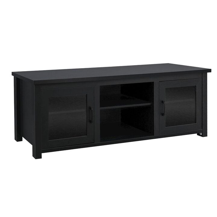Flash Furniture 65" Entertainment Center with Storage Cabinets for up to 80" TV's, Black