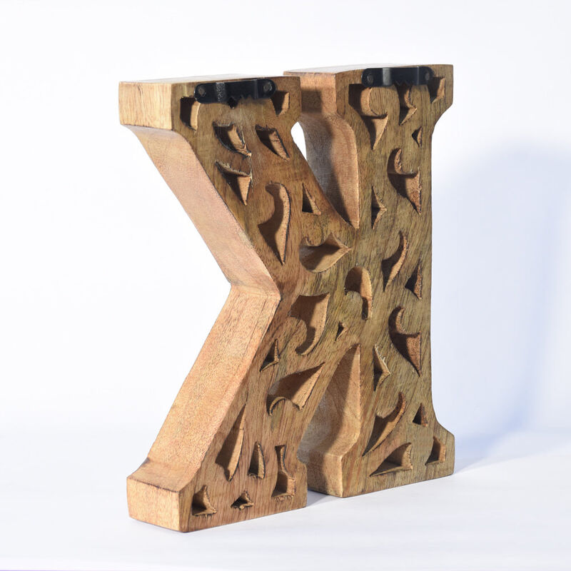 Vintage Natural Gold Handmade Eco-Friendly "K" Alphabet Letter Block For Wall Mount & Table Top Décor