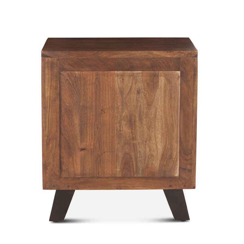 World Interiors Nottingham 23-Inch Acacia Wood Night Chest in Walnut Finish