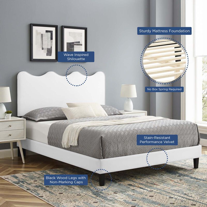 Modway - Current Performance Velvet Full Platform Bed image number 9