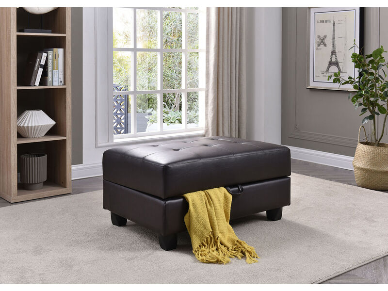 Revere Faux Leather Upholstered Storage Ottoman image number 5