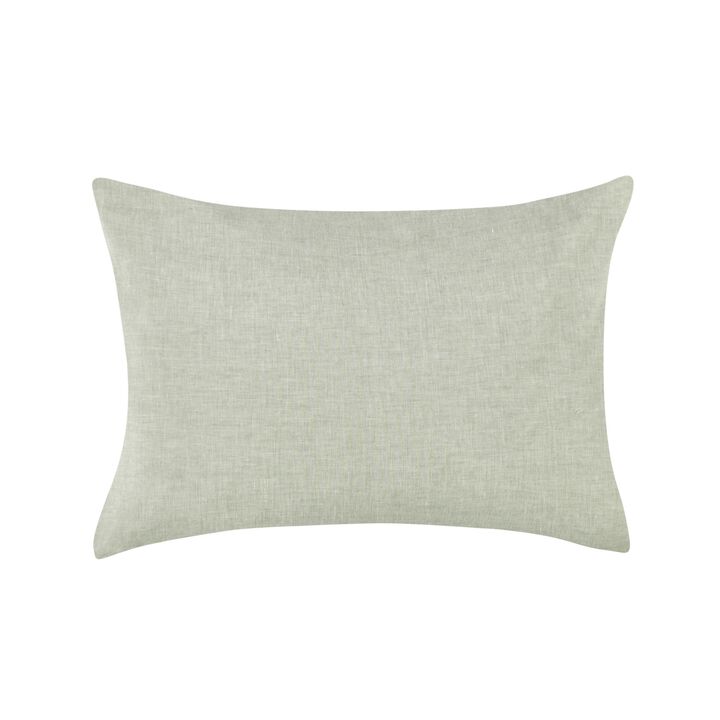 Savi Standard Pillow Sham, Sage Green Linen, Cotton, Cashmere, 20x26 - Benzara