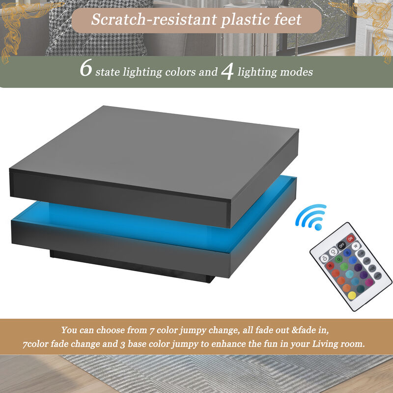 Merax 2-Tier Square Coffee Table