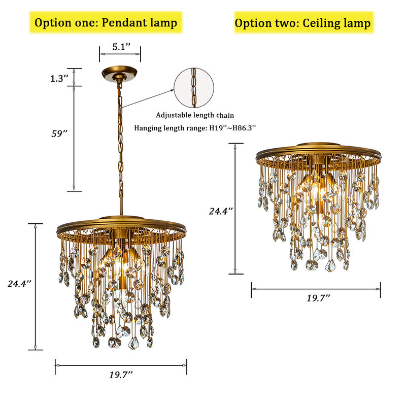 Mid-Century Modern Round Tiered Crystal Chandelier image number 6
