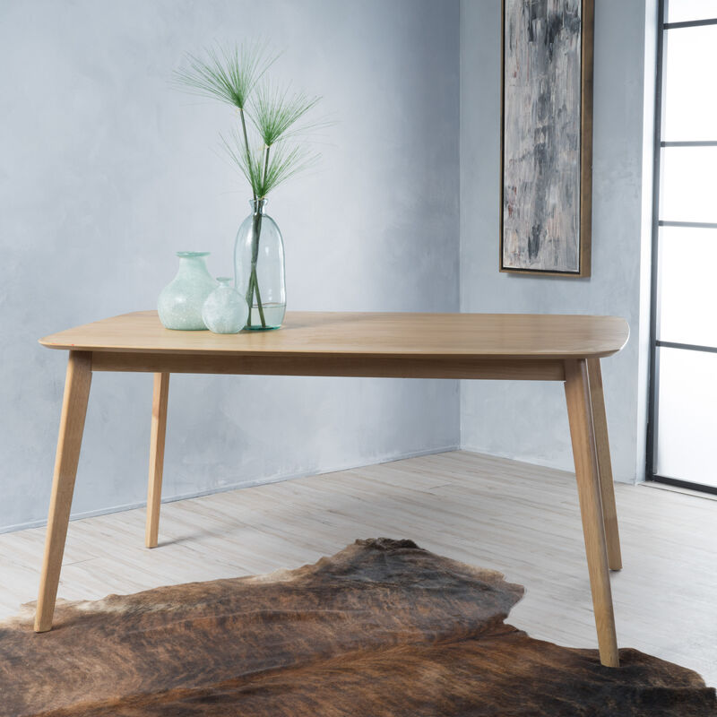 Merax Mid-Century Rubberwood Dining Table