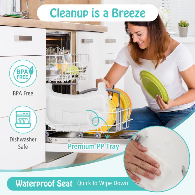 Hivvago 4-in-1 Convertible Baby High Chair with Removable Double Tray