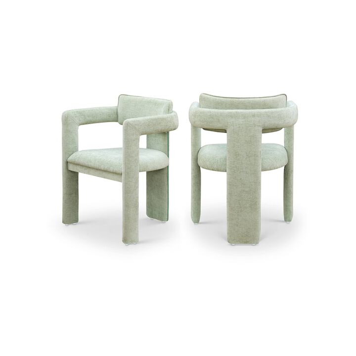 Meridian Furniture Brenda Mint Chenille Fabric Dining Chair, Set of 2