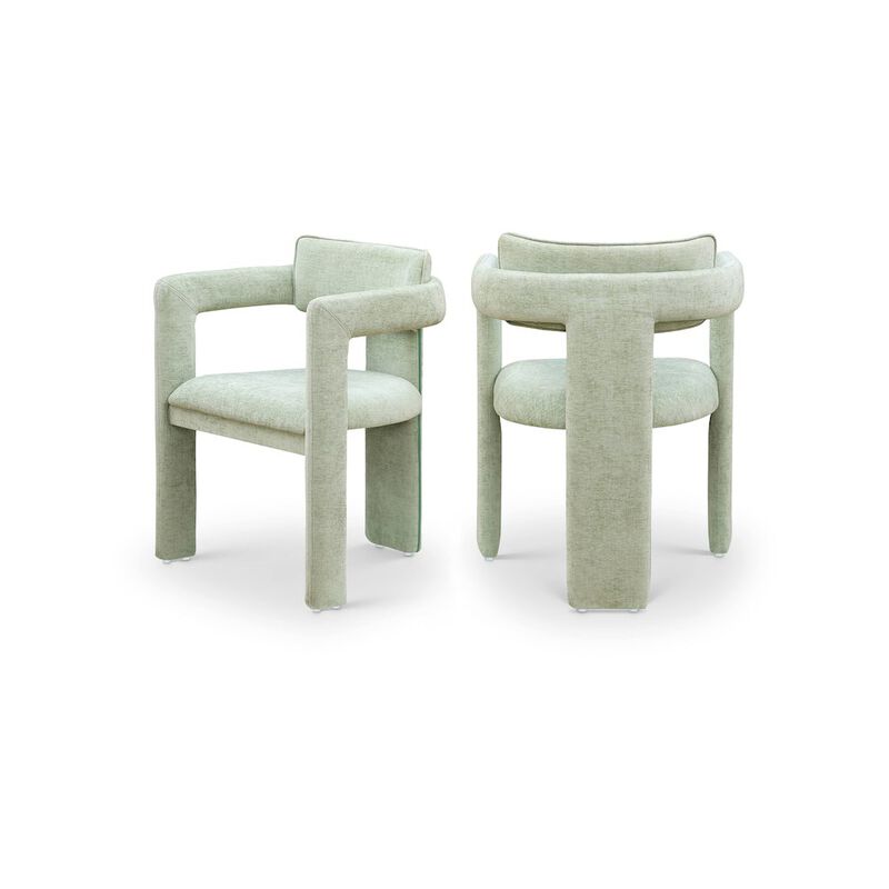 Meridian Furniture Brenda Mint Chenille Fabric Dining Chair, Set of 2