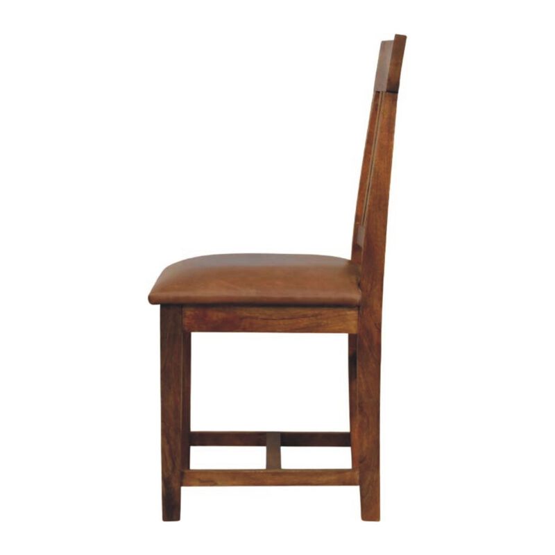 Leather Slatted Dining Chair image number 6