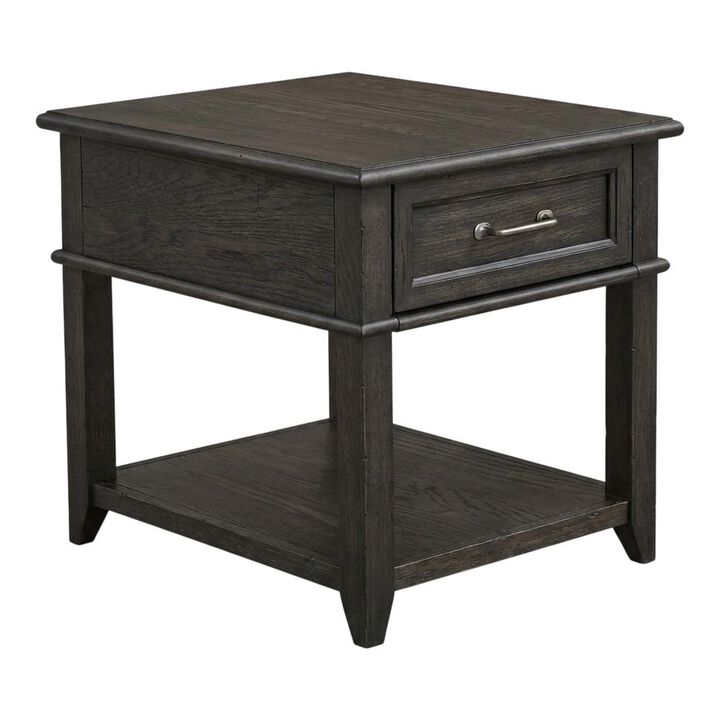 Liberty Furniture Mill Creek Drawer End Table in Peppercorn
