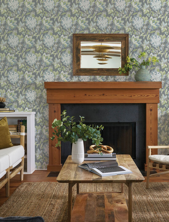 Valdivian Aqua Floral Wallpaper (Set of 2)