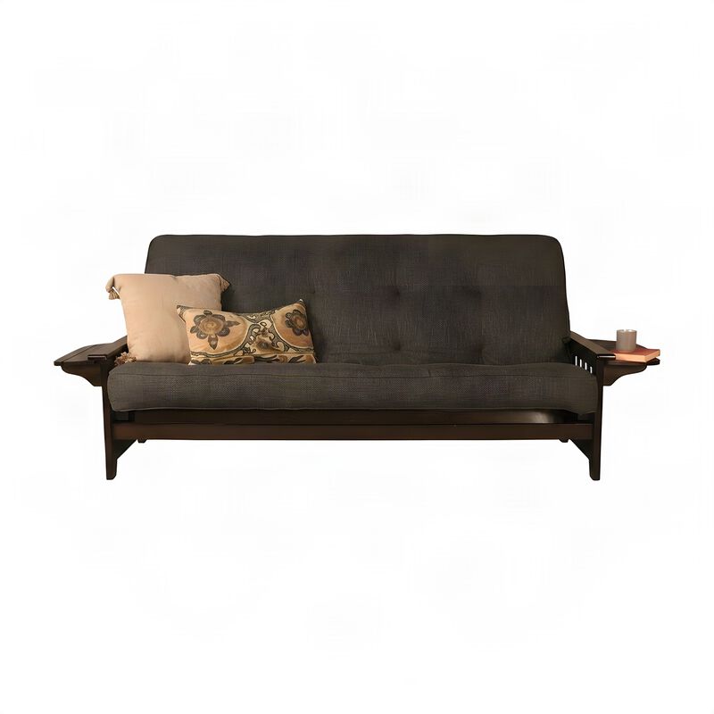Phoenix Frame Queen-Espresso Finish-Linen Charcoal Mattress image number 3