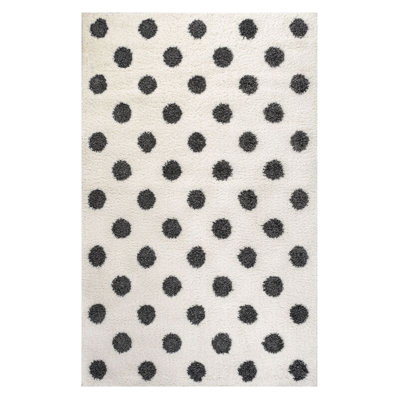 Pere Modern Charcoal Dot Shag White/Gray 5 ft. x 8 ft. Area Rug
