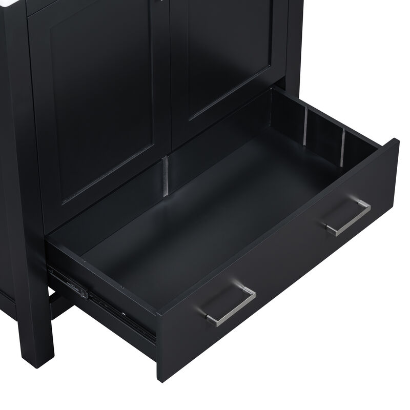 Contemporary 30-Inch Bathroom Vanity with Soft Close Doors and Drawer