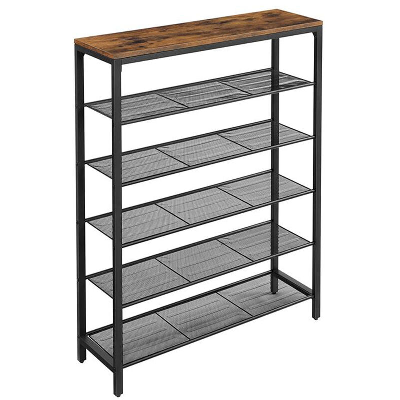6 Tier Shoe Storage Rack Holds 24&ndash;30 Pairs Space Saving Unit image number 0