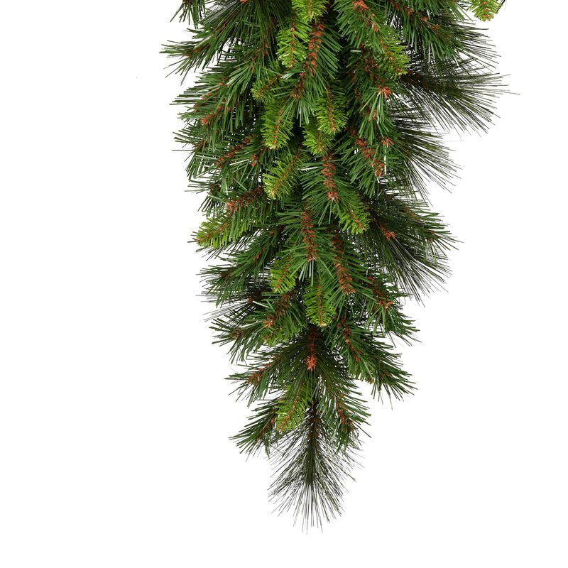 Vickerman 9' x 14" Bangor Mixed Pine Artificial Christmas Garland with 255 PVC Tips - 9 Foot Christmas Garland - Unlit 9ft Garland - Lush 9ft Pine Garland image number 1