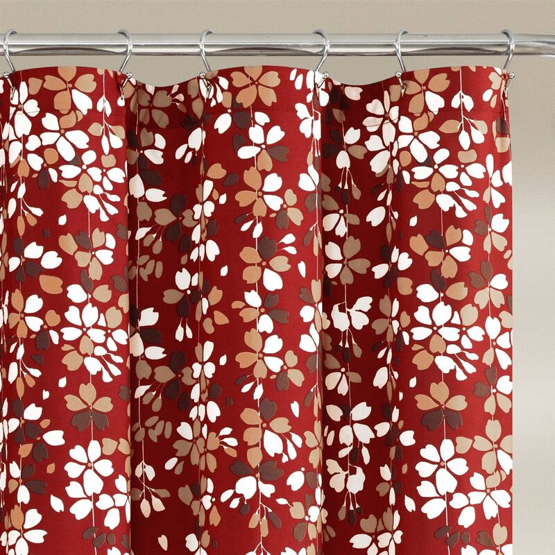 Decorative Floral Vines Shower Curtain – Vibrant Flower & Vines Print, Durable & Easy to Clean