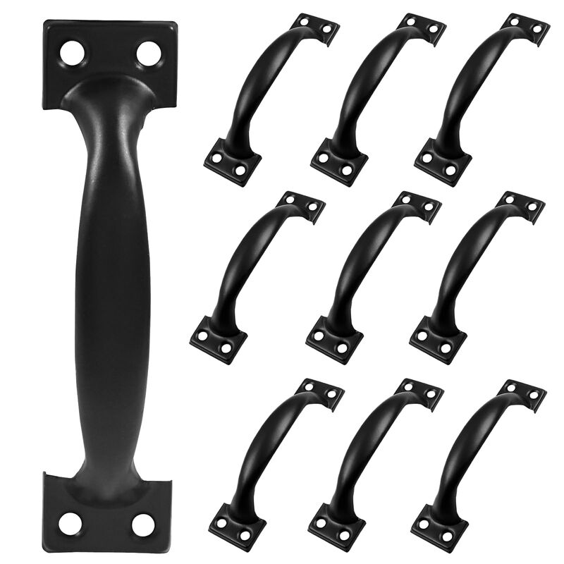 Zorveiio 10Pcs 4    Metal Door Handles Bow Handle, Large Door Pulls Vintage barn Door Handles for Furniture Cabinets Kitchen Dra