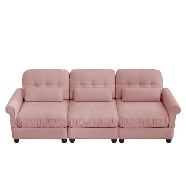 Juspep Mid Century Modern Chenille 3‑Seater Modular Sofa