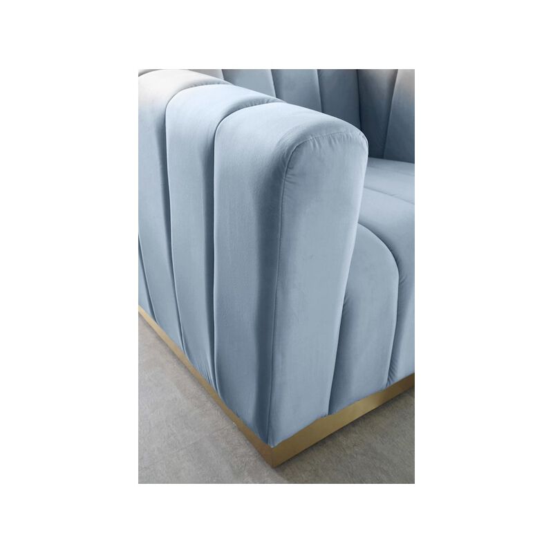 Meridian Furniture Marlon Sky Blue Velvet Loveseat