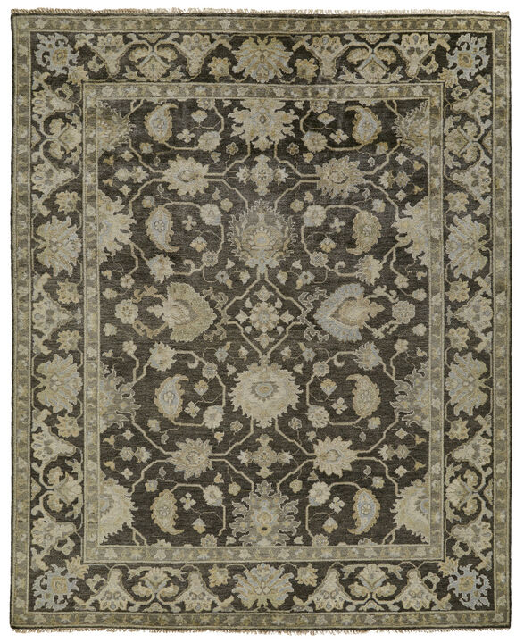 HomeRoots Wool Floral Hand Knotted Area Rug