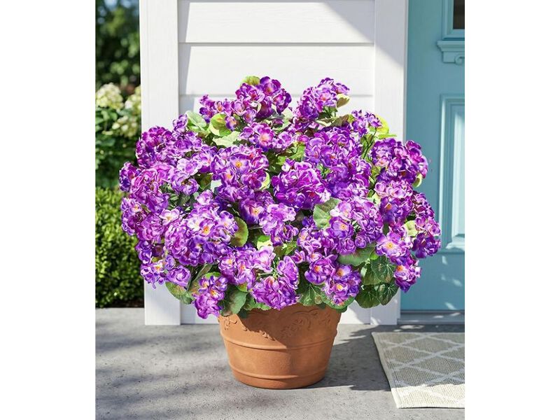 6 Bundle Purple Artificial Outdoor Plants UV Resistant Garden Porch Decor image number 1