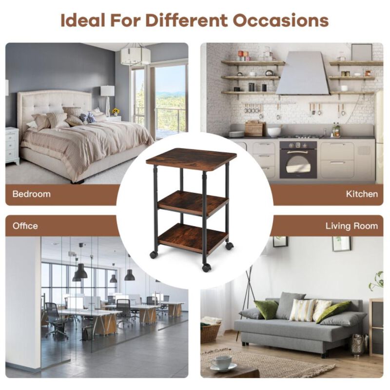 Hivvago 3-tier Adjustable Printer Stand with 360&Acirc;&deg; Swivel Casters