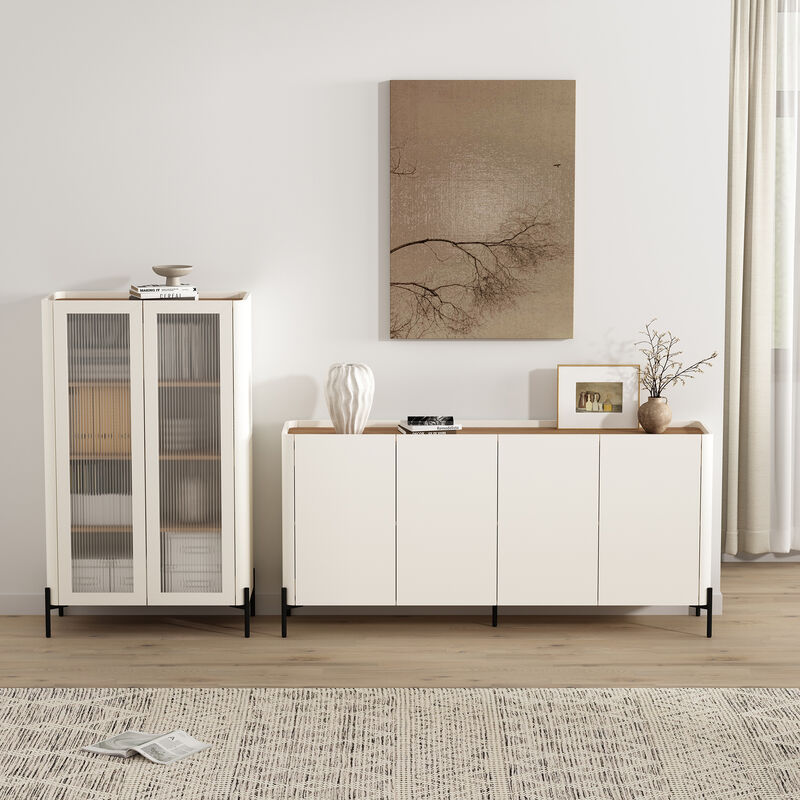 Abbey Beige Décor Cabinet and Sideboard Set