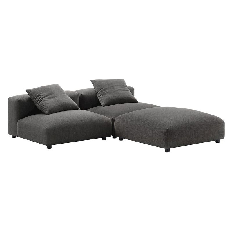Solace 3-Piece Modular Upholstered Fabric Sectional Sofa image number 4