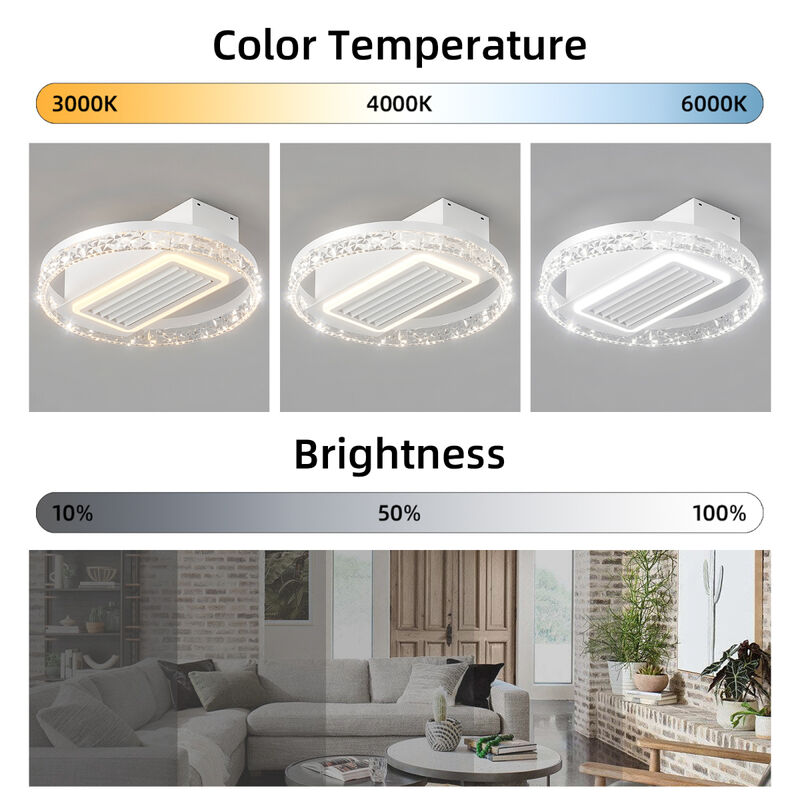 2 0" Modern Leafless Ceiling Fan With Remote Control Removable And Washable, Reversible Motor