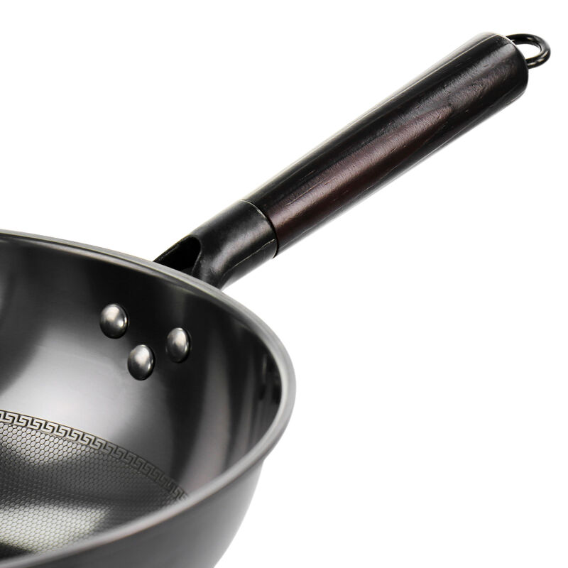 Gibson Home Debossed 13 Inch Heavy Gauge Carbon Steel Wok in Black