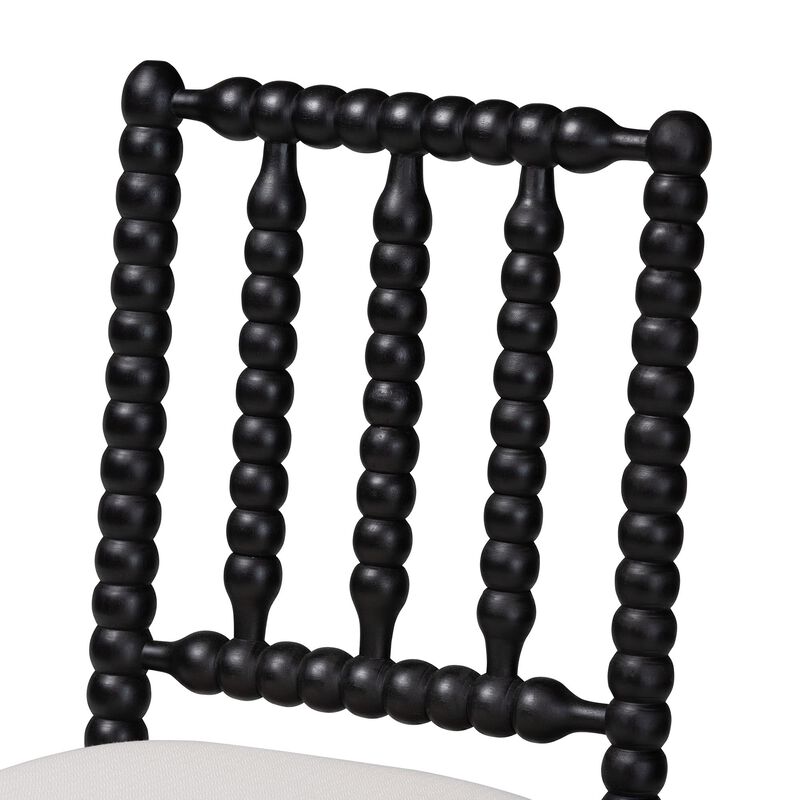 bali & pari Deya Bobbin Counter Stool - Sculptural Wood Kitchen Seating with Upholstered Seat and Spindle Back image number 4