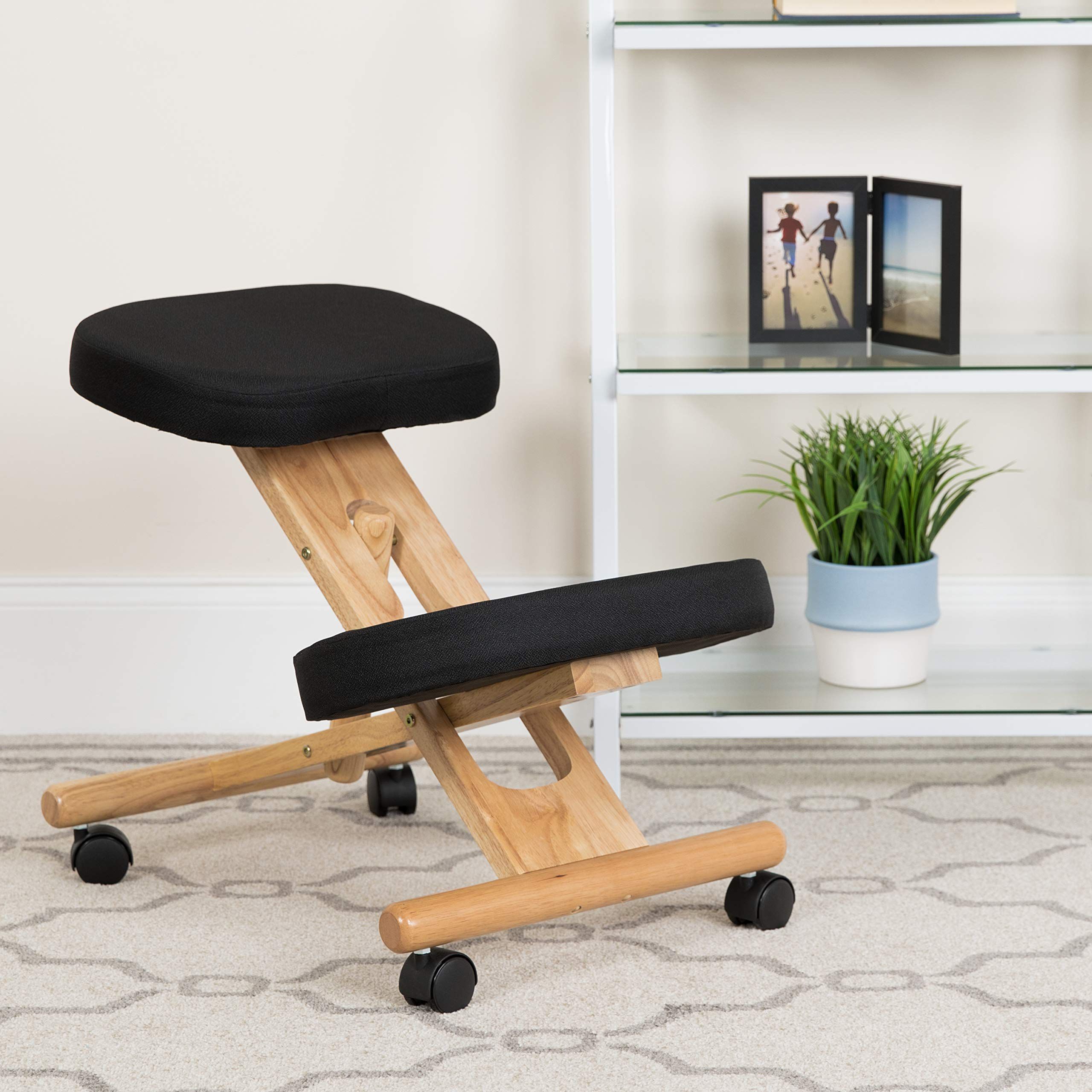 Posey Mobile Wooden Ergonomic Kneeling Office Chair - Thumbnail 2