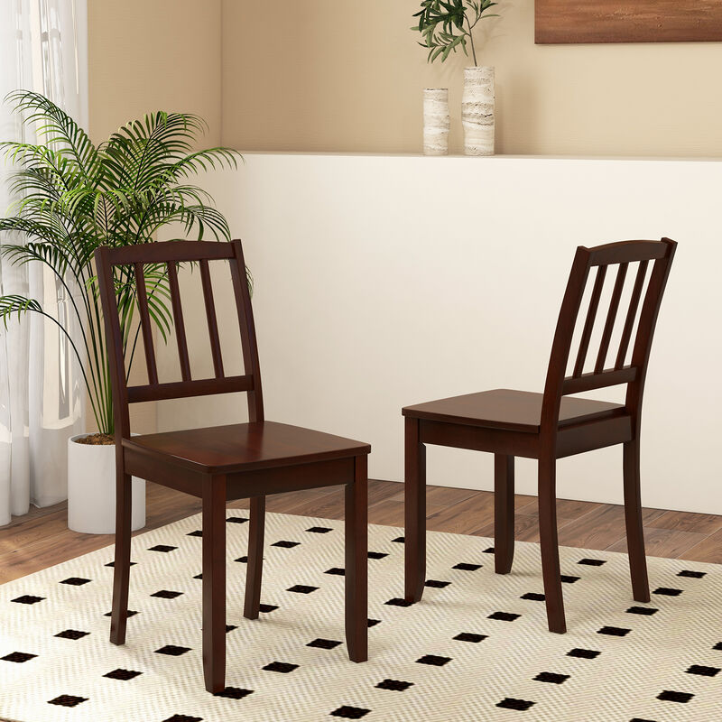 Wood Dining Chair Set of 2 with Rubber Wood Legs image number 4