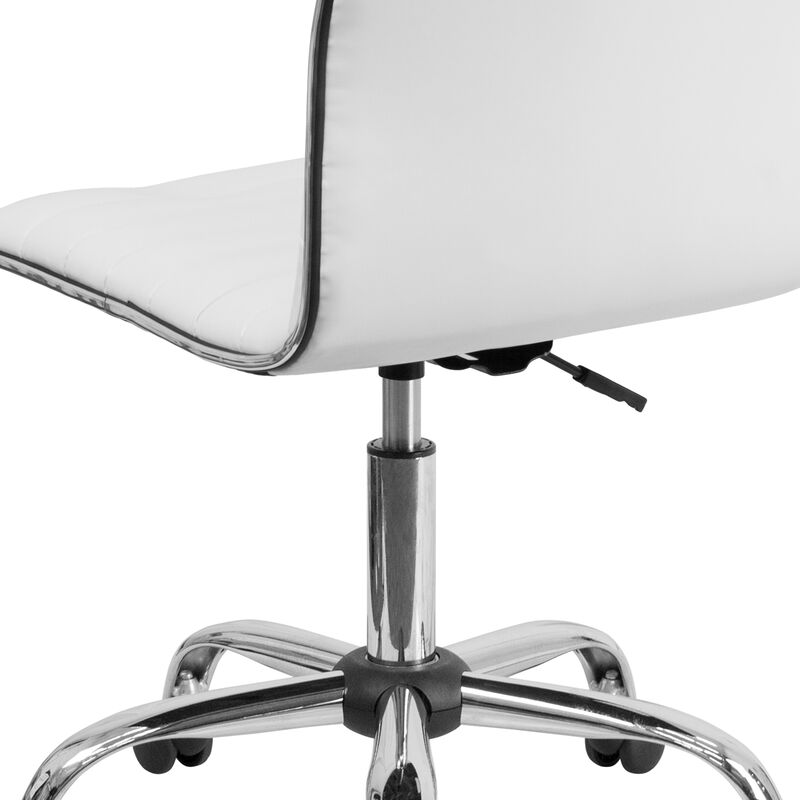 Alan Low Back Designer Armless Ribbed Swivel Task Office Chair image number 6