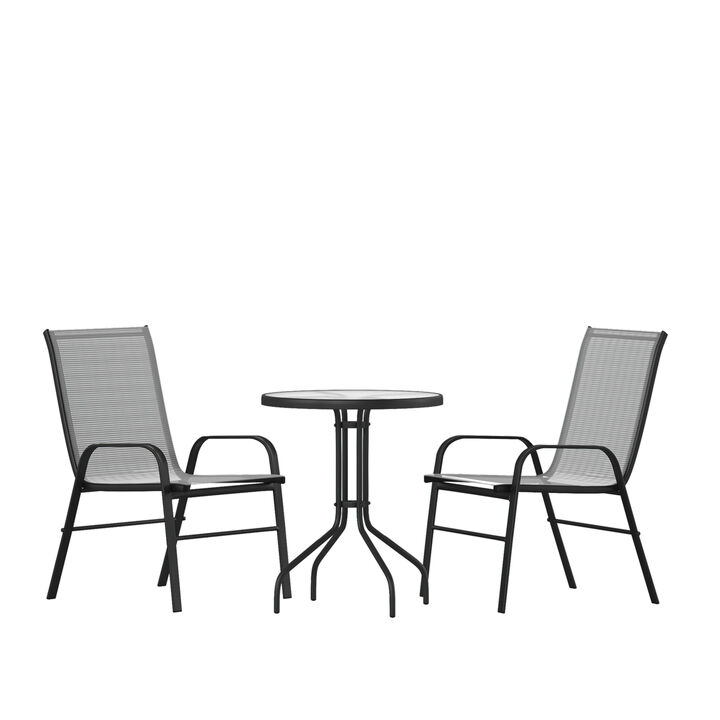23.75" Round Gray Patio Set