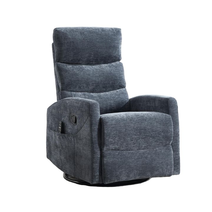 Faux Leather Manual Recliner Chair Swivel Rocker Recliner with Heat & Massage