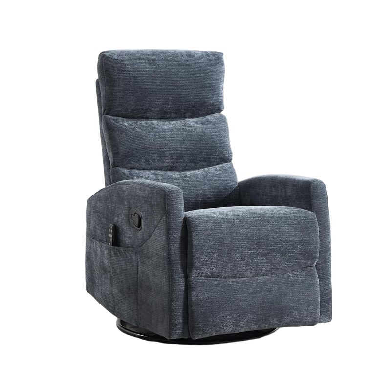 Faux Leather Manual Recliner Chair Swivel Rocker Recliner with Heat & Massage image number 0