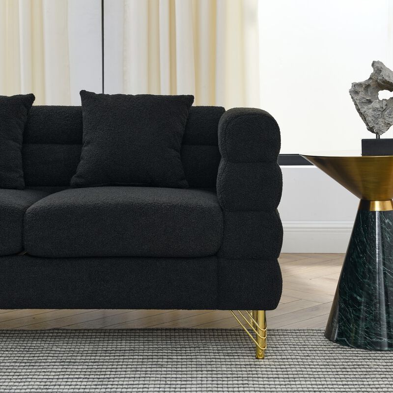 Sibsod modern-design plush cloud-shaped sofa set image number 7