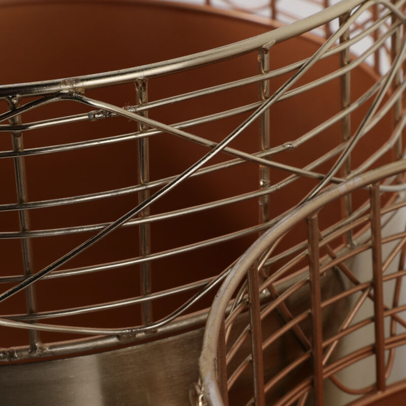 S/2 10/12" Metal Wire Planters, Gold image number 5
