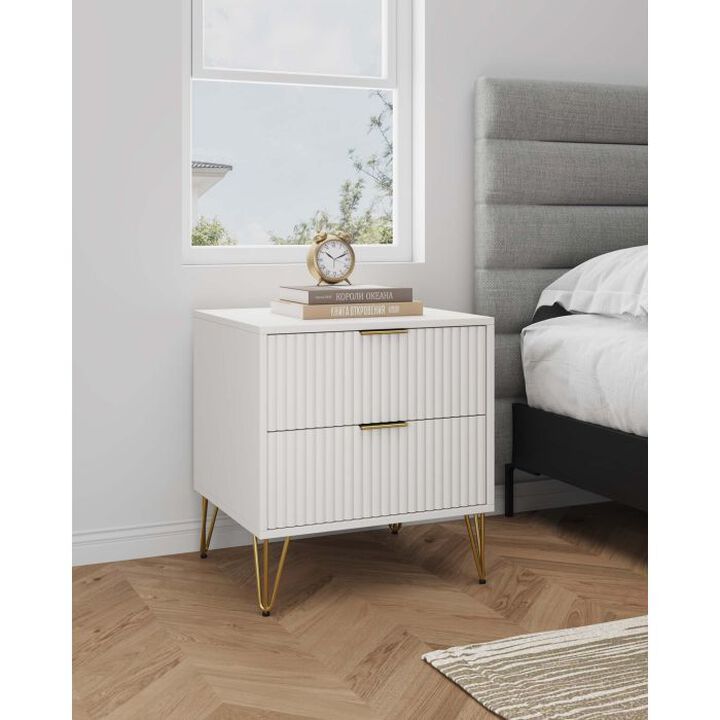 Dumbo 2-Drawer Nightstand in White
