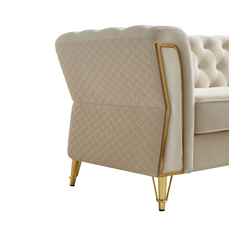 Marpwo Tufted Velvet Sofa image number 4